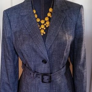 The Limited Blue Belted Blazer & Skirt